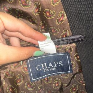 Chaps Navy & Brown Men's Sport Coat with Paisley Lining